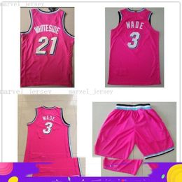 Stitched custom 2019 3 wade 21 whiteside Pink Jerseys women youth mens basketball jerseys XS-6XL NCAA