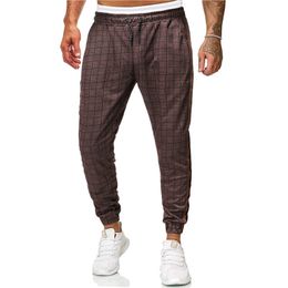 plaid pants men sweatpants joggers Hip hop casual trousers loose men's pants new 201113