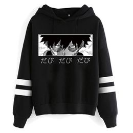 Dabi Eyes Hoodie Boku No Hero Academia Anime Printed Hoodies My Hero Academia Striped Hooded Sweatshirt Pullover Winter Clothes X1227