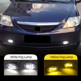 2PCS Car LED Fog Light For Honda JAZZ FIT 2012-2014 For CIVIC 2009-2015 For ACCORD 2008-2013 Fog lamp DRL Daytime Running Light