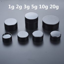 50pcs/lot Empty 1g 2g 3g 5g 10g 20g Black Portable Cream Jar jars Pot Box Makeup Nail Art Cosmetic Bead Storage Container