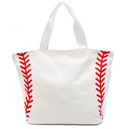 Foldable Shopping Bag Printed Portable Handbags Baseball Tote Softball Basketball Football Volleyball Canvas Bags 8 Style HHB2241