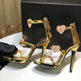 Hot Sale New fashion shoe female designer high heel sandal leather material original heel height 12.5 cm size 35-42