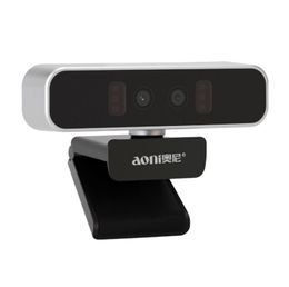 Aoni S500 Webcam 1080P,HD Webcam Binocular Biometrics 500W Camera Face Recognition Intelligent Projection Face Payment Web Cam