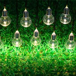 10/20/30 LED Solar Bulb String Outdoor Waterproof Garden Fairy Lights String Christmas Wedding Party Patio Solar Light Decor Y200603