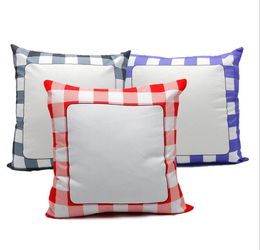 50pcs Sublimation Pillow Case Blank white Graid Decoration Polyester heat transfer Square for best gift