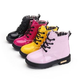 Kids Leather Boots Boys Shoes Spring Autumn PU Children Fashion Toddler Girls Warm Winter 211227