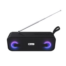 2023 Bluetooth speaker antenna LED light Fashion square 5.0 EDR dual woofer Radio FM 3D Stereo Portable hook handle pulse BT NR2016FML