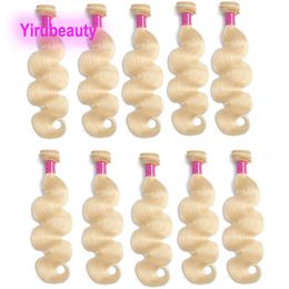 Indian Virgin Human 10 Bundles Blonde Wave 613# Body Weaves Double Wefts Ten Pieces/lot Wholesale Hair Extensions