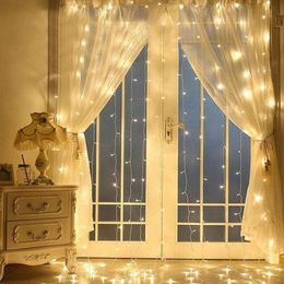 3MX2M 240Led String Lights Curtain Icicle Fairys Lights Christmas Garland Lamp for Wedding Party Window Home Decoration 201203