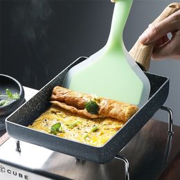 Frying Pan Tamagoyaki Omelette Non-Stick Pan Fried Egg Pan Pancake Kitchen Pot Fried Chicken Pot Silicone Scraper Cooking Tools 201223