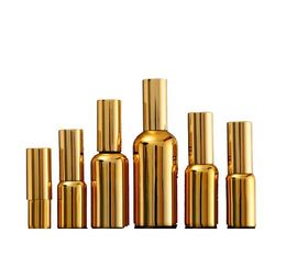 5-100ML Gold Glass Spray Bottles for Essential Oils, Perfume, Alcohol, Empty Atomizer Mini Fine Mist Spray Bottle Refillable Portable