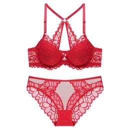 Free shipping Sexy Lingerie Set Push Up brassiere 3/4 cup Women underwear 2019 New bra and panties set Women Embroidery Lingerie LJ201031