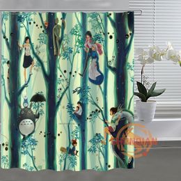Studio Ghibli Totoro Custom Shower Curtain Bathroom Fabric For Bathroom Decor Bathroom Curtain Acceptable Custom H03M26D37 T200711