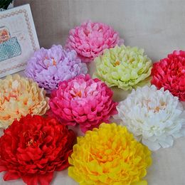 10pcs Artificial Peony Flower Heads DIY Wedding Wreath Home Hotel Background Wall Decoration Fake Flower Multicolor LJ200910