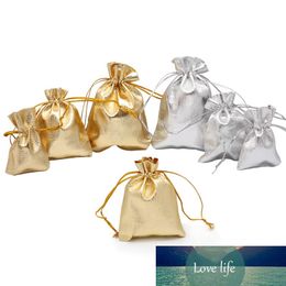 10pcs Gold Silver Colour Jewellery Packaging Bag Organza Bag Christmas Decoration Wedding Party Favour Pouch Drawstring Gift Bags