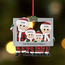 Family Christmas Decoration Christmas Tree Pendants Hanging Ornaments Diy Santa Claus Gift Greeting Card Home Decor