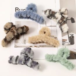 Korean Claw Clip Clips for Women Elegant Colourful Faux Rabbit Fur Hair Clips Clip Girl Hair Barrettes Hair Accessories