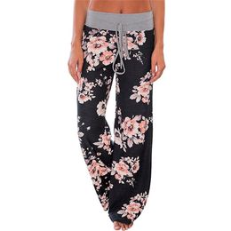 Womens Lady Loose Casual Harem Pants Jogger Dance HipHop Slacks Wide Leg Trousers Ladies Women Flower Pants Print Trousers Women LJ200820