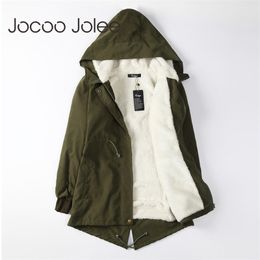 Jocoo Jolee Women Parkas Winter Coats Hooded Thick Cotton Warm Female Jacket Fashion Mid Long Wadded Coat Outwear Plus Size 5XL 201103