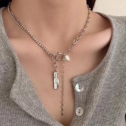 Pendant Necklaces Lady Pearl Necklace Personality Women Fashion Simple Clavicle Chain Arrival Jewelry1