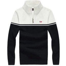 Golf Apparel F J New Men's Rabbit Cashmere Half-Zip Stand-Up Collar Golf Sweater Golf T-Shirt Color-Block Sweater Free Shipping 201012