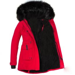 4XL 5XL Plus Size Women Parkas Winter Women Long Sleeve Fur Hooded Thick Warm Jacket Coat Pockets Female Long Outwear 201110