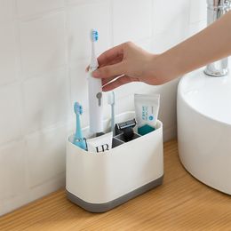Multi-funct Toothbrush Holder Electric Teeth brush Toothpaste Holder Accessories Stand Makeup Case Shaving Brush Organiser Bathroom V2