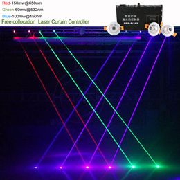 Free Collocation Red Green Blue Beam Projector Line Laser Curtain Controller 8 Channel DMX DJ Party Show Background Stage Lighting Effect