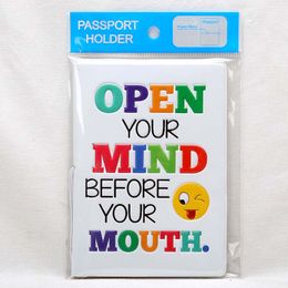 Creative Letter Portable Passport Cover PVC Leather ID Card Holder