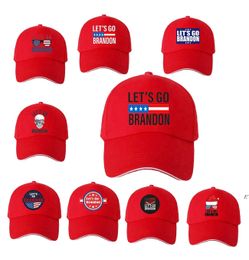 LET'S GO BRANDON Red Baseball Cap Dome Printed Sun Cotton Hat 2024 Presidential Election Hat Adults Universal ZZB14433