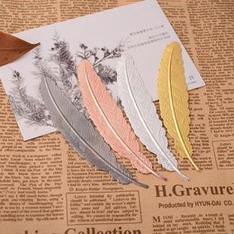 Bookmark 100 PCS/lot Cute Metal Silver Plated Feather Chinese Style Vintage Page Marker Nice Cool Book Markers School Supplies