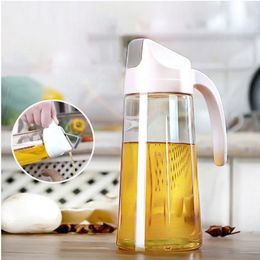 Kitchen Glass Oil Bottle Dispenser Automatic Opening Closing Home Bottles For Oil And Vinegar Honey Olive Oil Container