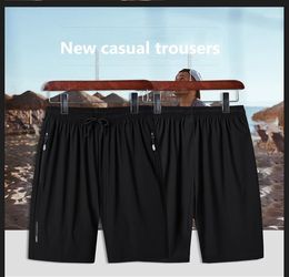 Running Shorts Men Summer Casual Sports With Zipper Pocket Male Korean Elastic Waist Lace Up Grey Straight Boys Plus Size1