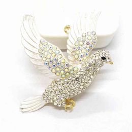 Crystal Carrier Pigeon Chains For Women Bird Rings Bag Car Purse Decorations Keychains Girls Teen Rhinestone Charms Gift