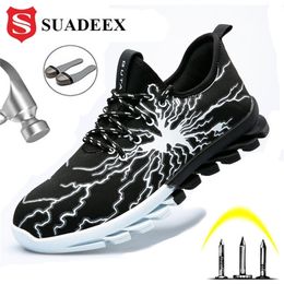 SUADEEX Safety Work Men Puncture Proof Security Shoes Anti-smashing Steel Toe Cap Sneakers Fashion Construction Footwear Y200915