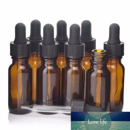 8pcs 15ml Dropper Bottle Empty Refillable Amber Glass Pipette Bottles for Essential Oil Chemistry Lab Chemicals Reagent e Liquid