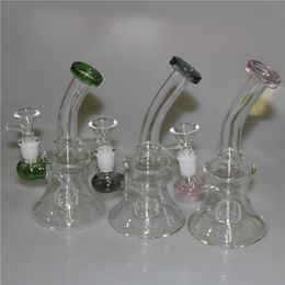 Small Pink Bong Beaker Bongs Coloured Water Pipes hookah 14mm Banger Dab Oil Rigs Heady Glass Hookahs Shisha 7.4 inchs