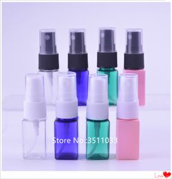 50pcs 10ml Square Empty Plastic Spray Bottle Portable Cosmetic Toner Refillable Container Perfume Transparent Green