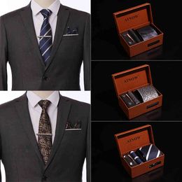 Necktie Scarf Corbata 8cm Men's Gift Box 6pcs Business Suit Wedding Exquisite Shengzhou