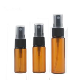 5ml 10ml 15ml 20ml Amber Glass Atomizer Bottle Vial For Essential Oil Perfume Water Spray Bottles