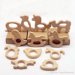 Nature Baby Teething Toy Teething Nursing Baby Teether Elephant Animal Soothers Wooden Teethers Organic Wood Toys