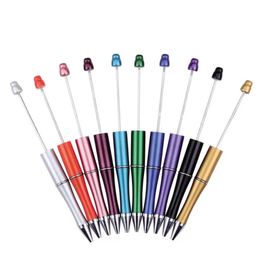 Plastic DIY Beaded Ballpoint Pens Funny Ballpoint Ball Pen for Kids Students Personalized Stationery Gifts Office School Supplies