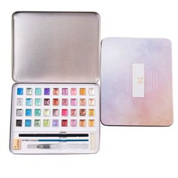 12/36/48 Colour Bead Light Solid Watercolour Pigment Metallic Gold Hand Painted Nail Eraser Artist Painting Brush Set Art Supply 201226