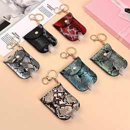 Hand Sanitizer Bottle Holder Leopard Leather Cover 30ML Perfume Hand Soap Case Bags Disinfectant keychain Christmas Gift 11 Designs BT5985