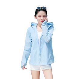 Women's Hooded Jackets Summer Causal Sun Protection breathable anti-uv outdoor sunscreen clothing Women Jackets Coats 6.21 201029