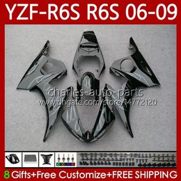 MOTO Fairings For YAMAHA YZF-R6S YZF R6 S 600 CC YZF600 2006-2009 Body Silver Flames 96No.170 YZFR6S 2006 2007 2008 2009 YZF-600 600CC YZF R6S 06 07 08 09 OEM Bodywork Kit