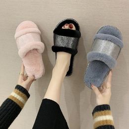 Women Slippers winter shoes woman Cotton Slide Winter Non-Slip Floor Home Furry Slippers Women Shoes For Bedroom fur shoes X1020