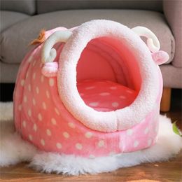 Soft House for Dogs Winter Warm Nest Pet Cat Small Dog Puppy Kennel Bed Sofa Sleeping Bag Dropshipping 201223