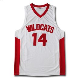 cheap custom 14 Zac Efron Troy Bolton East High School Wildcats white red Retro Basketball Jersey XS-5XL NCAA